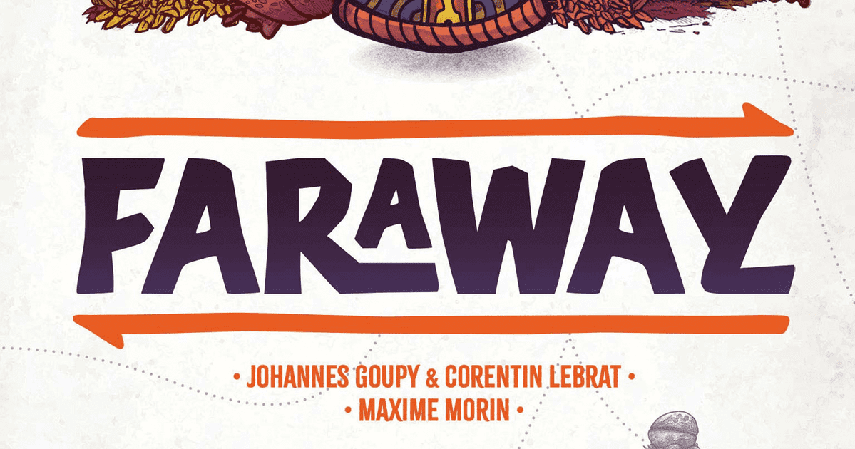 Box art for Faraway showing colorful fantasy landscape tiles